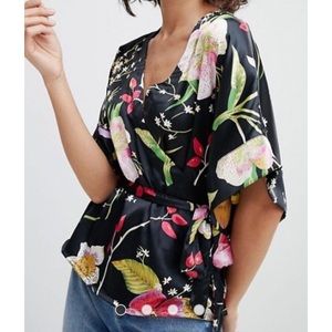 ASOS floral kimono wrap top